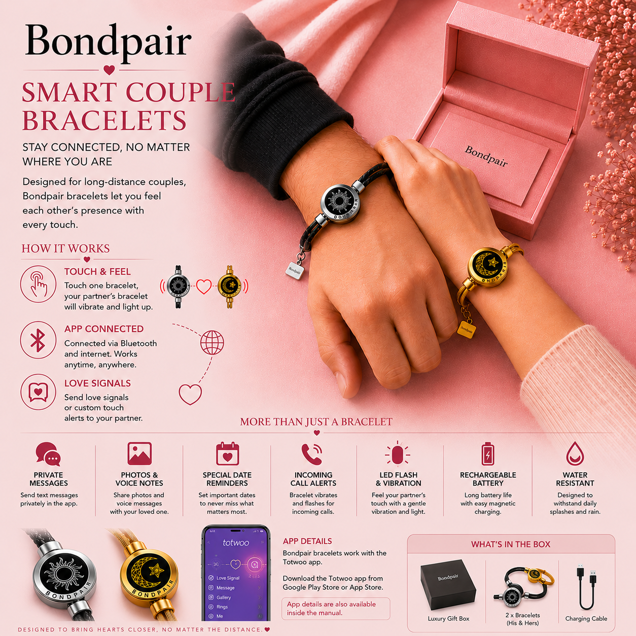 Bondpair Smart Couple Bracelet